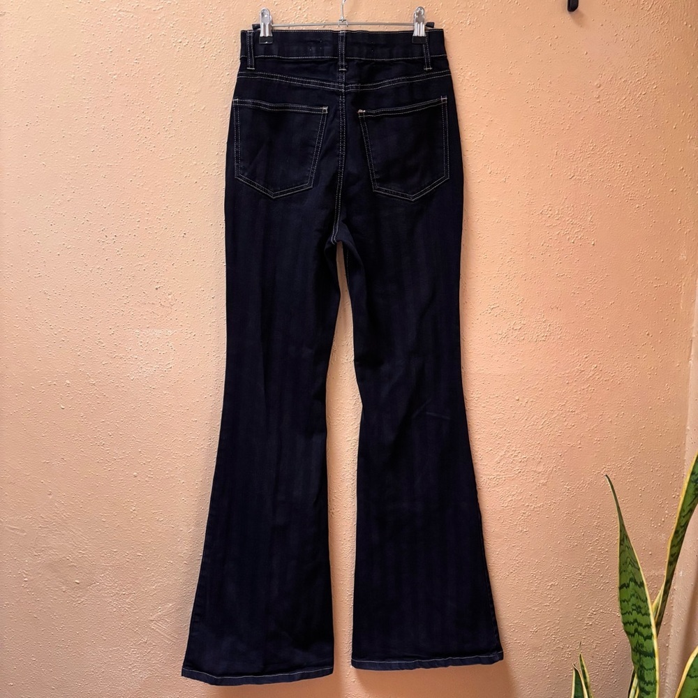 Tinseltown Black Flare Jeans with Lace-Up Front - Picture 5 of 9
